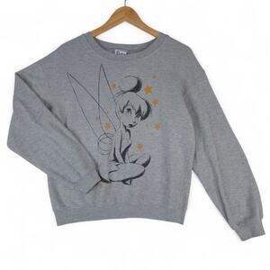 Disney Tinker Bell Sweatshirt Womens M (7-9) Crewneck Pullover Fairy Graphic